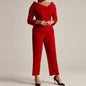 Off-the-shoulder Top Temperament Straight-leg Pants Suit