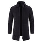 Men's Fleece Lined Padded Warm Keeping Stand Collar Woolen Overcoat