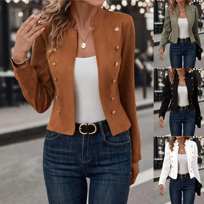 Women's Cardigan Multi-button Stand Collar Fashionable Jacket