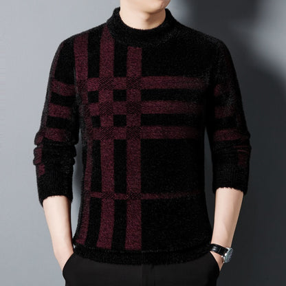 Casual All-matching Striped Thickened Knitting Top For Men