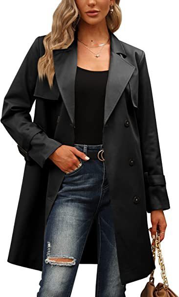 European And American Autumn Women's Double Breasted Fashion Casual Trench Coat