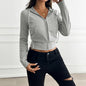 Women's Elegant Slim-fit Short Zipper Cardigan Hooded Coat