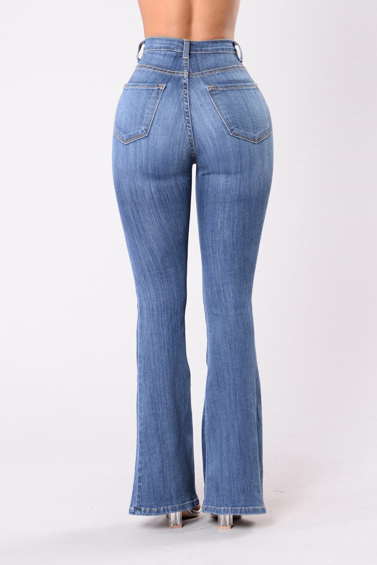 Popular Slim Fit High Waist Package Hip Denim Bell-bottom Pants