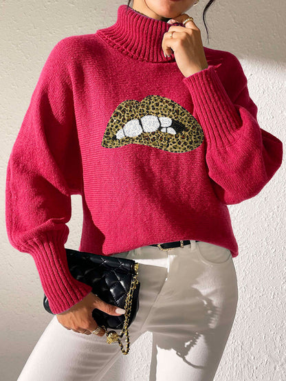 Women's Base Shirt Sequins Embroidery Cartoon